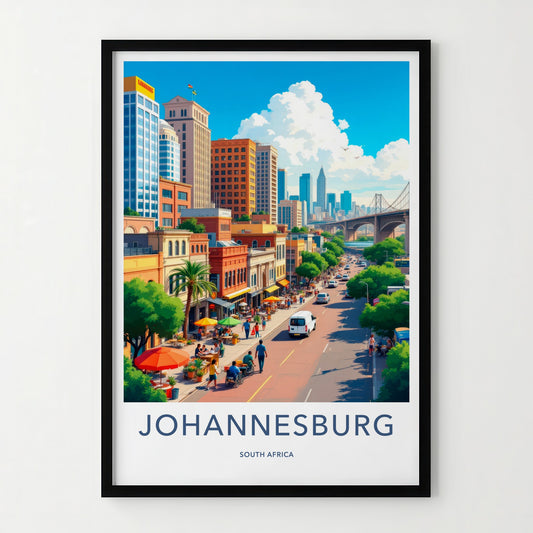 Johannesburg Poster - South Africa Travel Art - Vibrant Urban Scene Home Decor