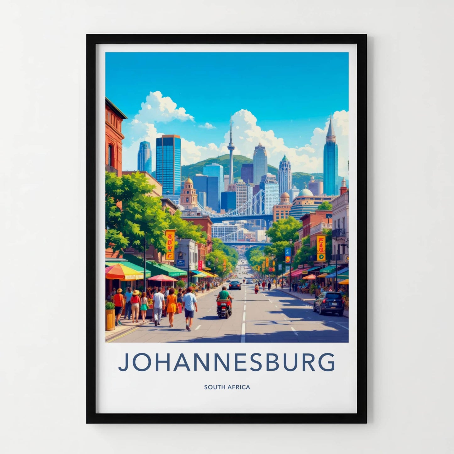 Johannesburg Poster - South Africa Wall Art - Vibrant City Street Gift