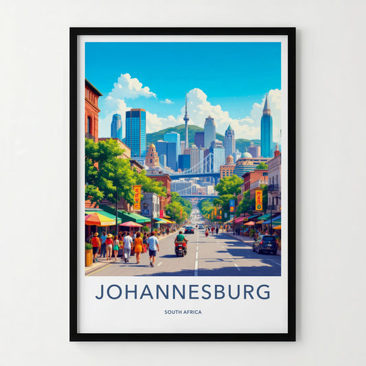 Johannesburg Poster - South Africa Wall Art - Vibrant City Street Gift