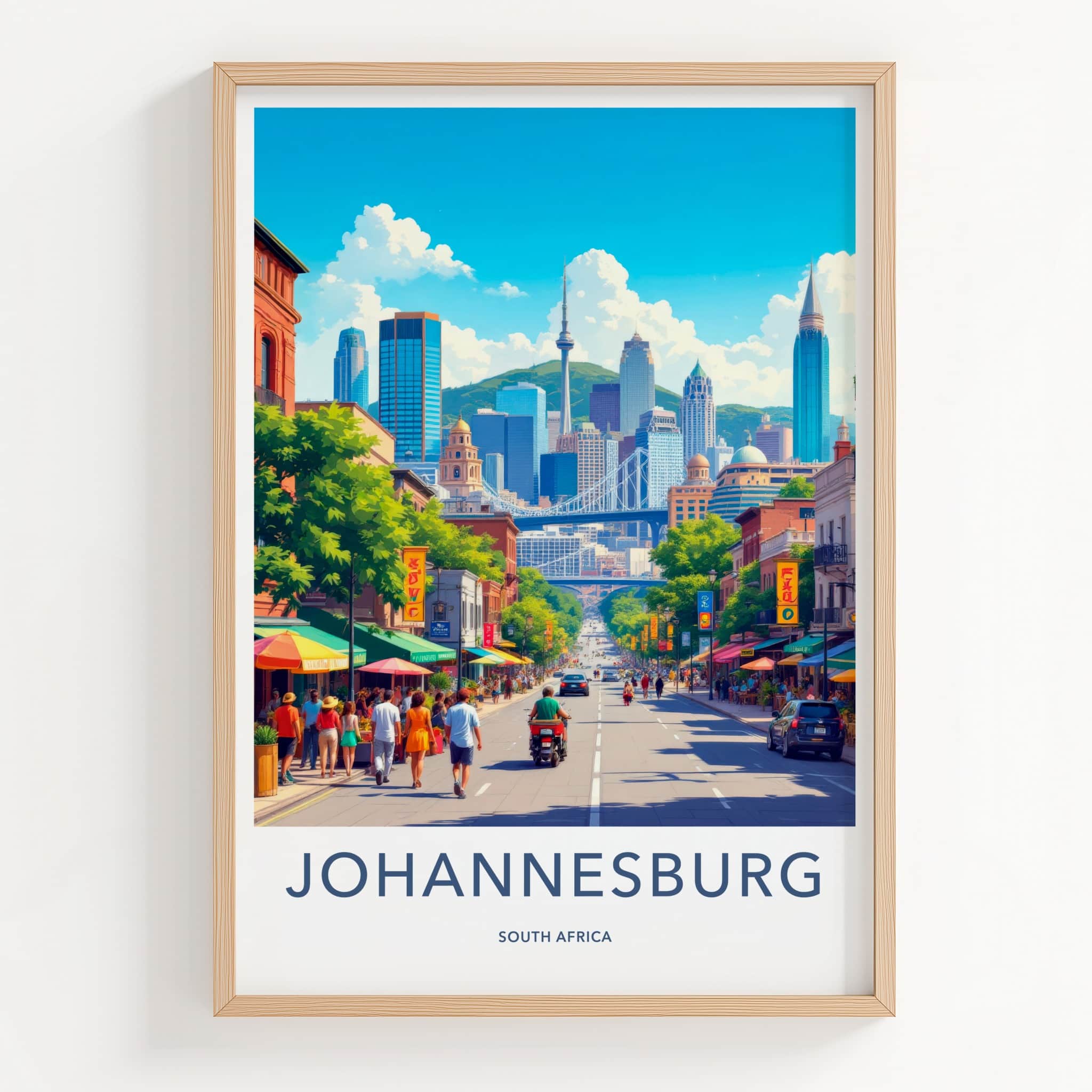 Johannesburg Poster - South Africa Wall Art - Vibrant City Street Gift