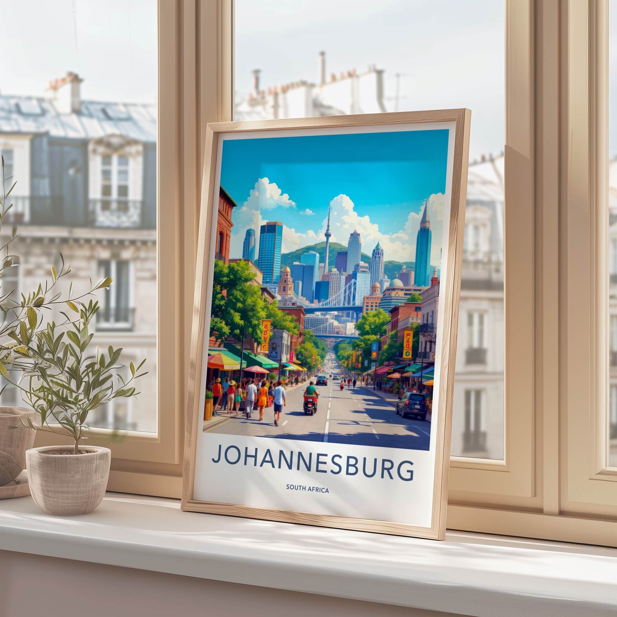 Johannesburg Poster - South Africa Wall Art - Vibrant City Street Gift