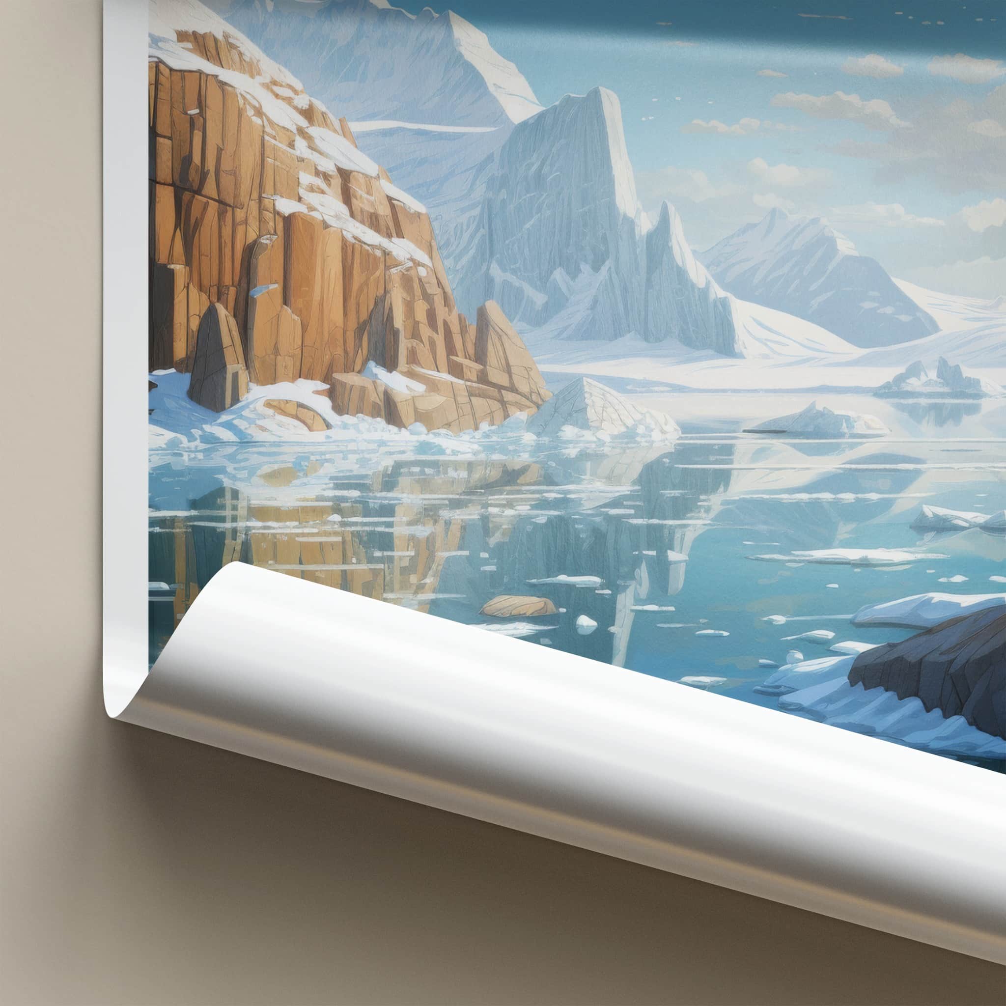 Jokulsarlon Poster - Iceland Travel Art - Glacial Lagoon Icebergs Home Decor