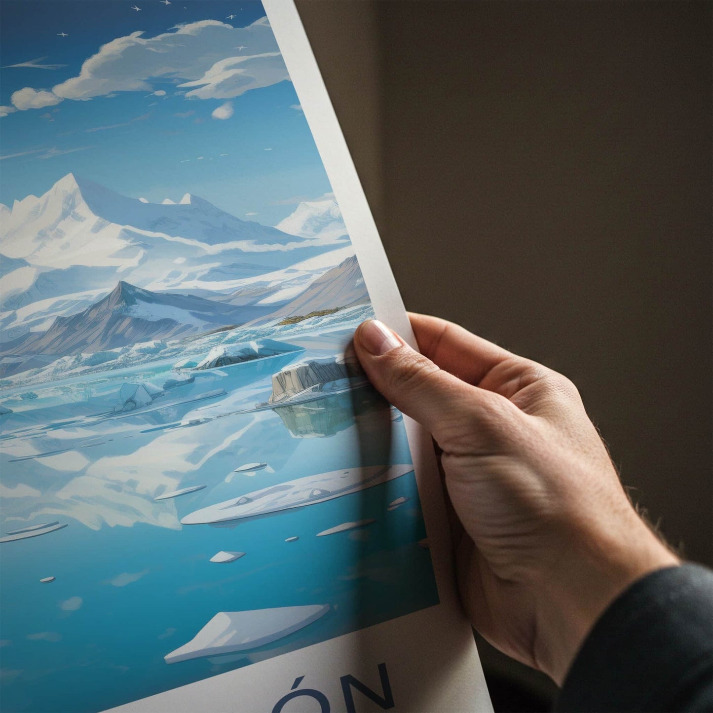 Jokulsarlon Poster - Iceland Travel Art - Glacial lagoon reflections Home Decor