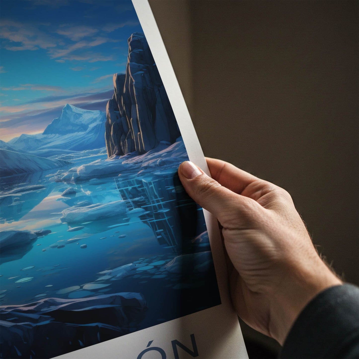 Jokulsarlon Poster - Iceland Travel Art - Iceberg Lagoon Sunset Home Decor