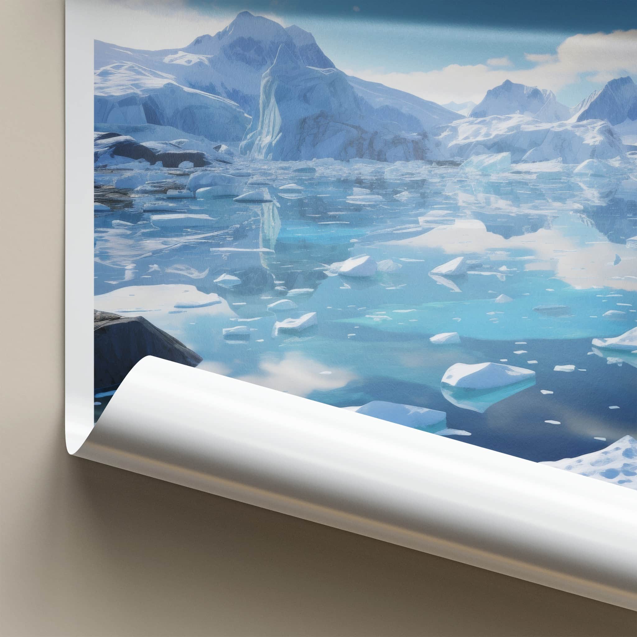 Jokulsarlon Poster - Iceland Travel Print - Floating Blue Icebergs Home Decor