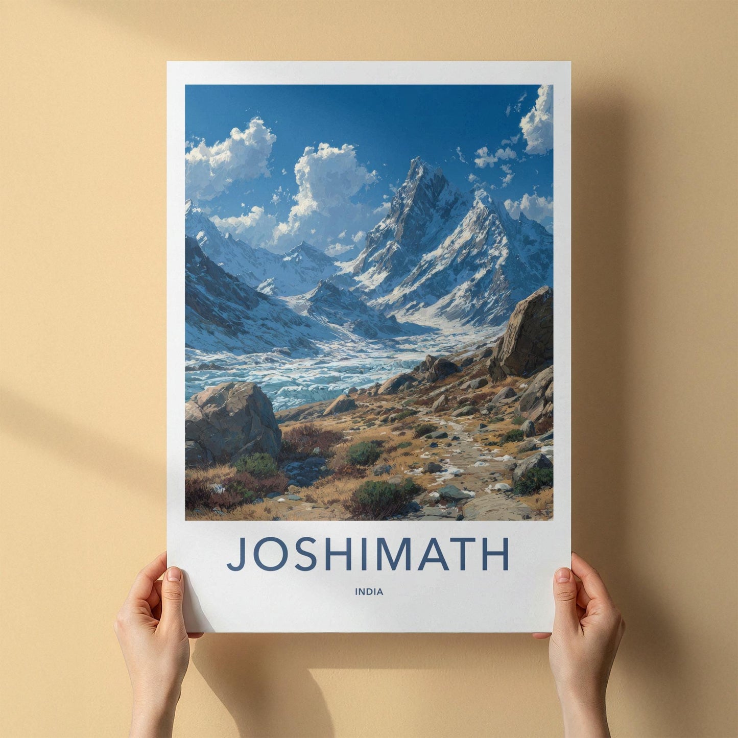 Joshimath Poster - India Art Print - Uttarakhand Icy Mountain Valley Home Decor