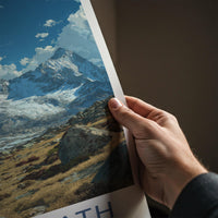 Joshimath Poster - India Travel Art - Uttarakhand Himalayan Icy River Home Decor