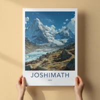 Joshimath Poster - India Travel Art - Uttarakhand Himalayan Icy River Home Decor