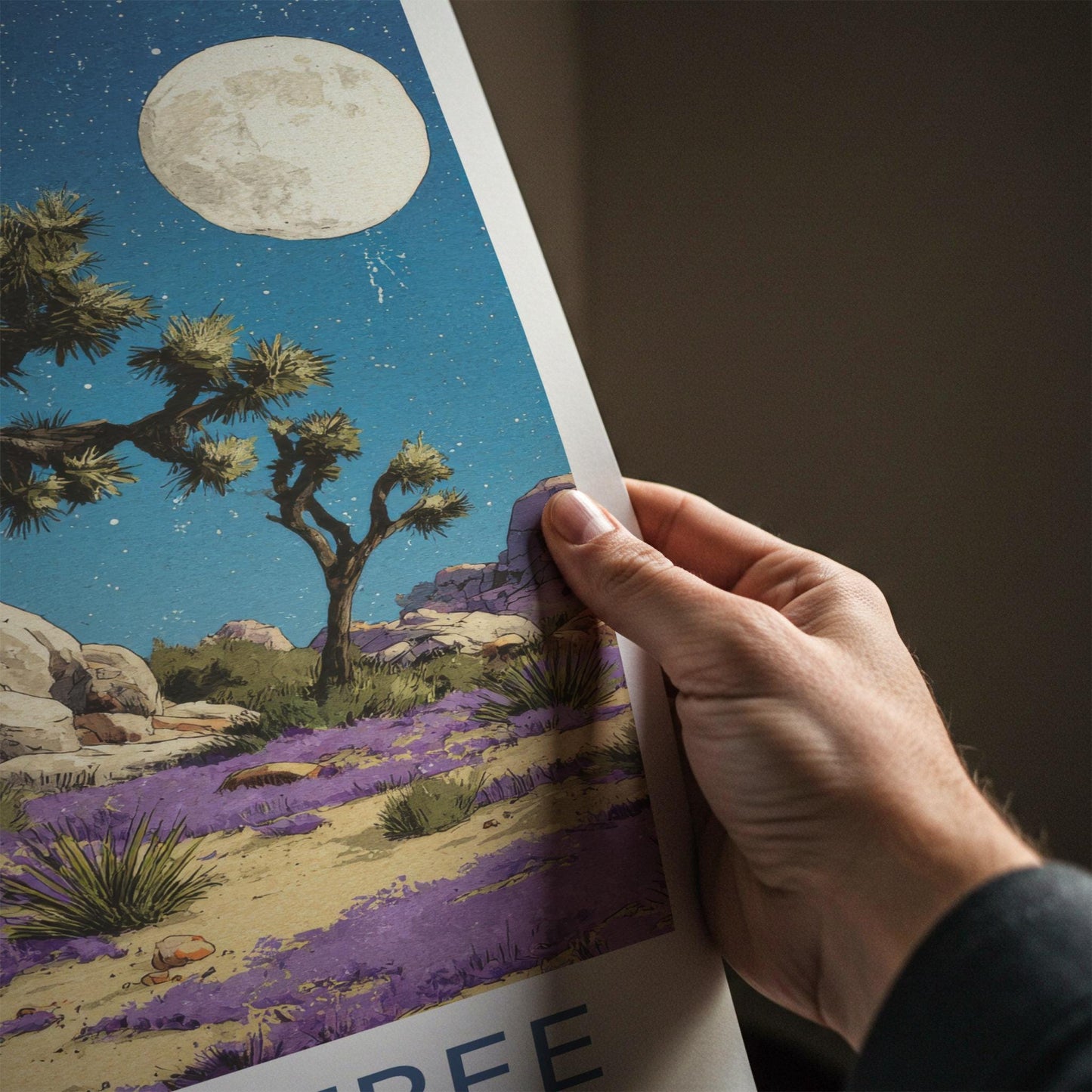 Joshua Tree National Park Poster - California Fine Art - Starry Night Vista Gift