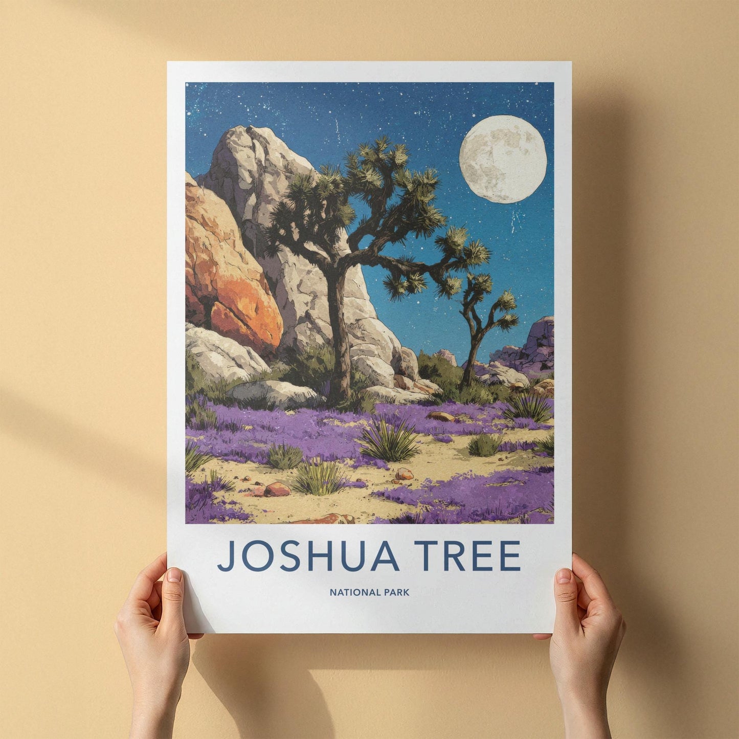 Joshua Tree National Park Poster - California Fine Art - Starry Night Vista Gift