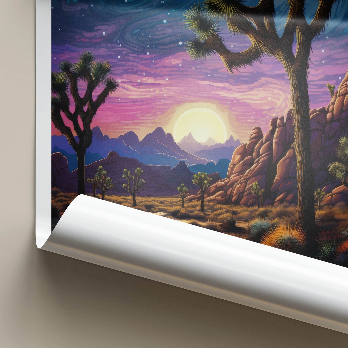 Joshua Tree National Park Poster - California Travel Art - Desert Sunset Sky Home Decor
