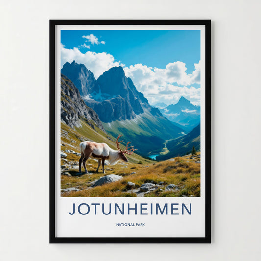 Jotunheimen National Park Poster - Norway Art Print - Wild Reindeer Vista Gift