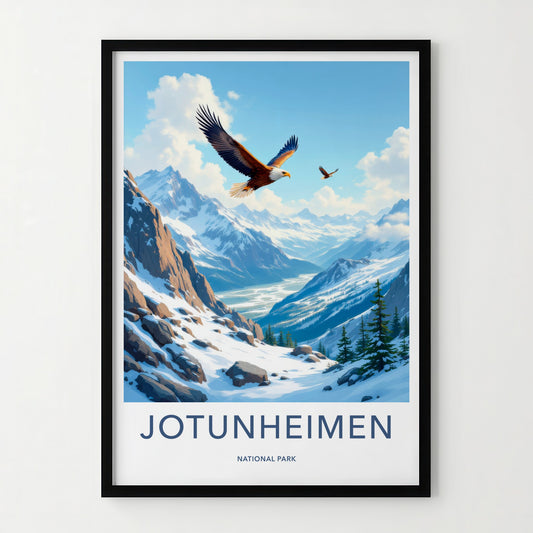 Jotunheimen National Park Poster - Norway Fine Art - Mountain Eagles Fly Gift