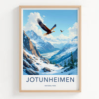 Jotunheimen National Park Poster - Norway Fine Art - Mountain Eagles Fly Gift