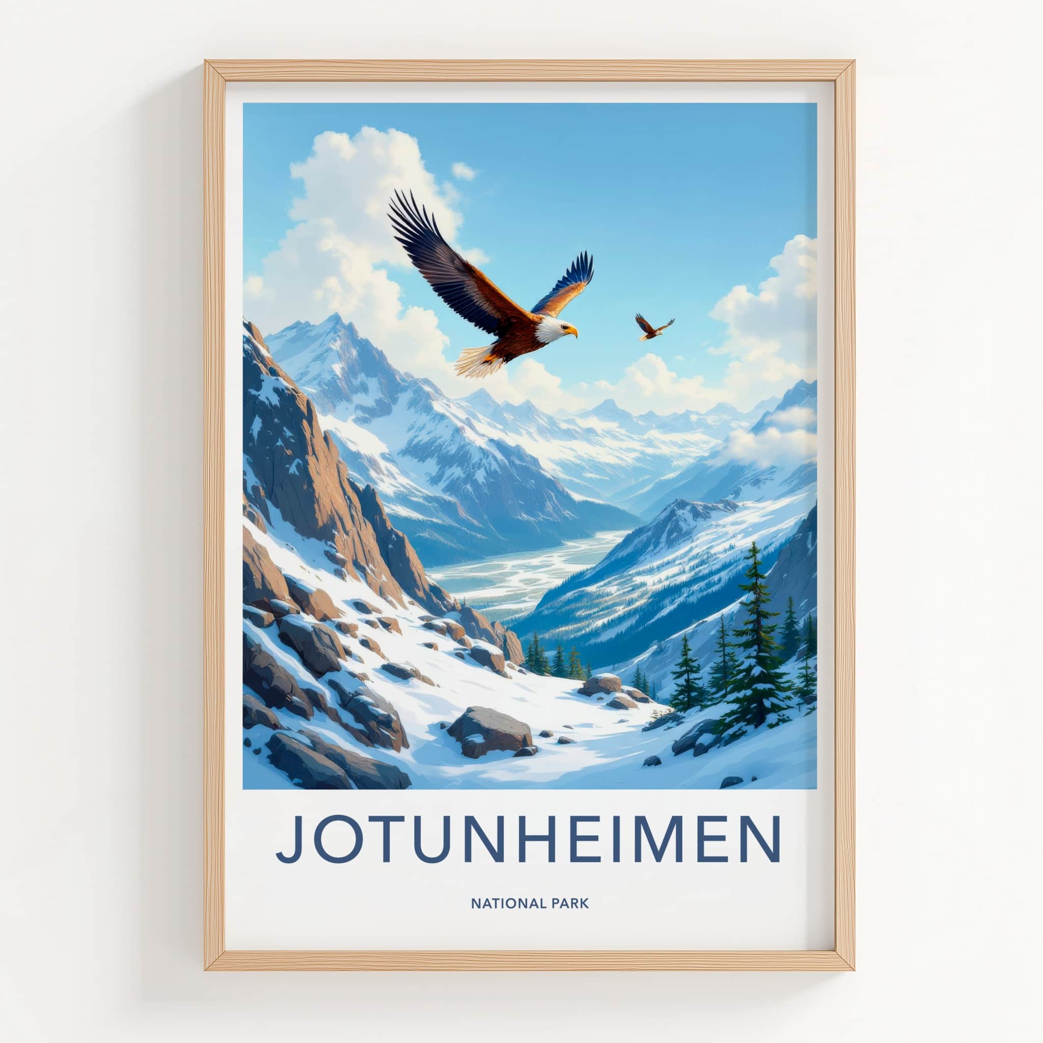 Jotunheimen National Park Poster - Norway Fine Art - Mountain Eagles Fly Gift