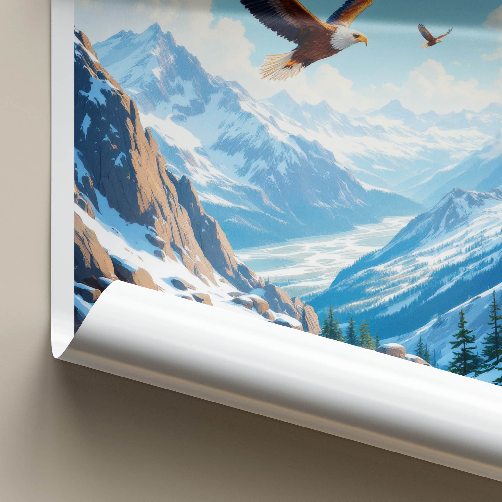Jotunheimen National Park Poster - Norway Fine Art - Mountain Eagles Fly Gift