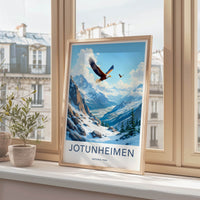 Jotunheimen National Park Poster - Norway Fine Art - Mountain Eagles Fly Gift