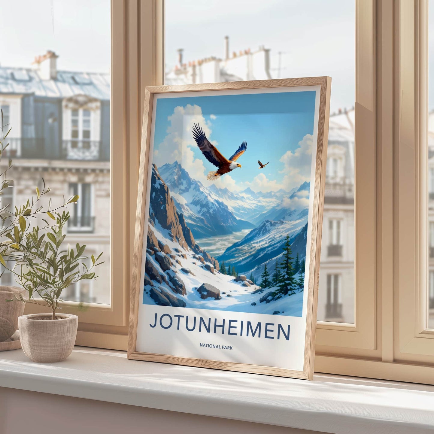 Jotunheimen National Park Poster - Norway Fine Art - Mountain Eagles Fly Gift