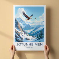 Jotunheimen National Park Poster - Norway Fine Art - Mountain Eagles Fly Gift