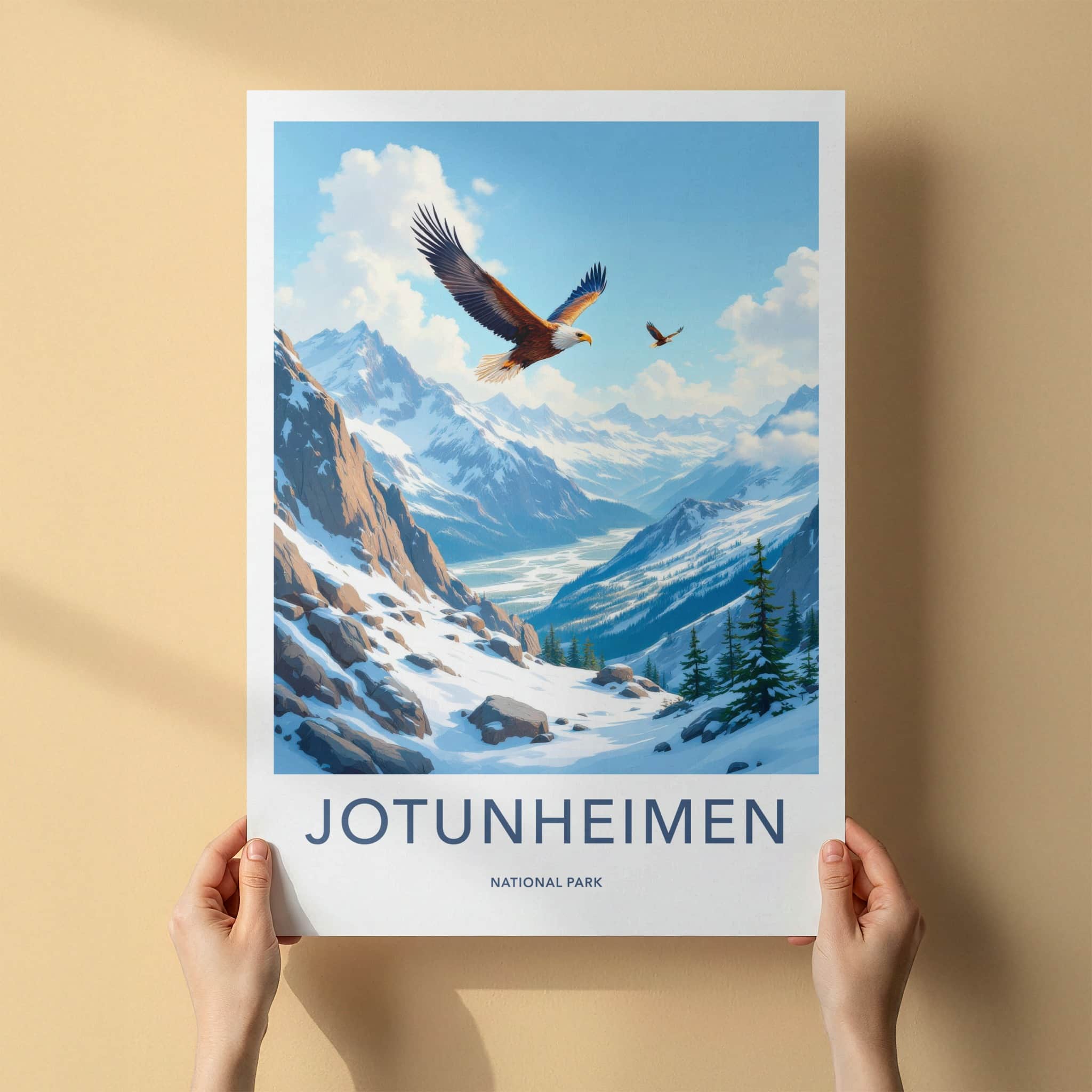 Jotunheimen National Park Poster - Norway Fine Art - Mountain Eagles Fly Gift