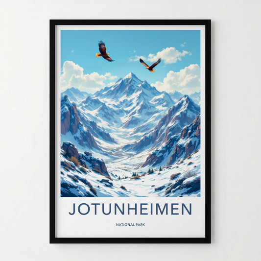 Jotunheimen National Park Poster - Norway Wall Art - Flying Eagles Peaks Gift
