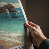 Jurassic Coast Poster - England Travel Art - Natural Arch Seascape Home Decor