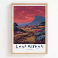 Kaas Pathar Poster - India Art Print - Maharashtra Flowery Plateau Sunset Wall Decor
