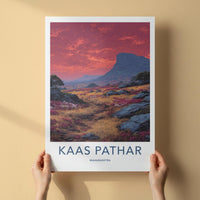Kaas Pathar Poster - India Art Print - Maharashtra Flowery Plateau Sunset Wall Decor
