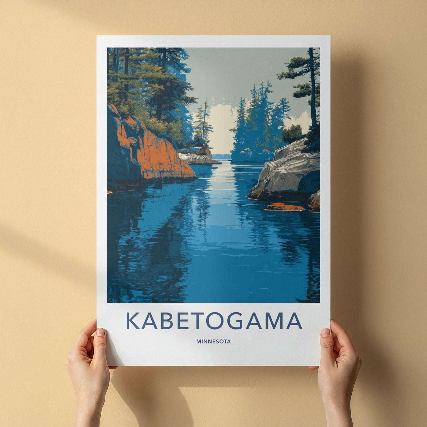Kabetogama Poster - Minnesota Wall Art - Blue Lake Shores Home Decor