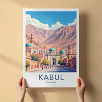 Kabul Poster - Afghanistan Travel Art - Mountain City Domes Home Decor