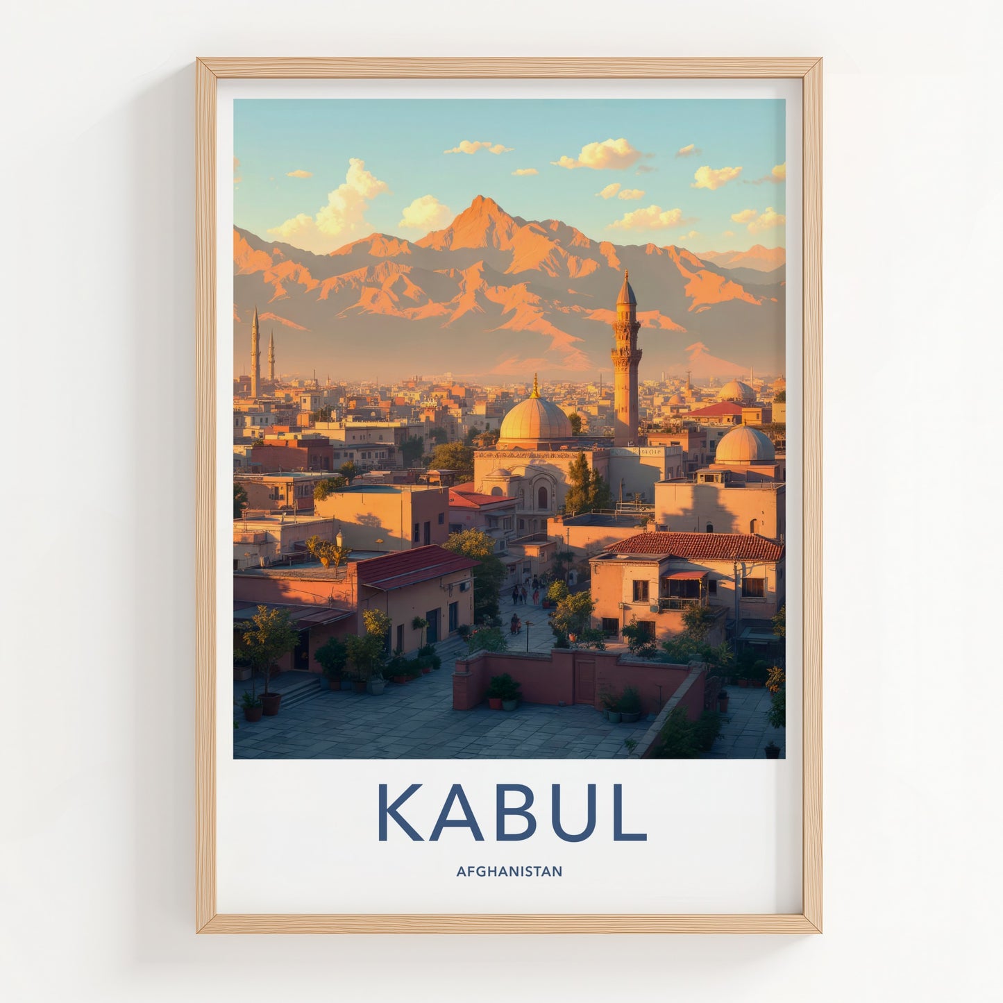 Kabul Poster - Afghanistan Wall Art - Warm Sunset Cityscape Home Decor