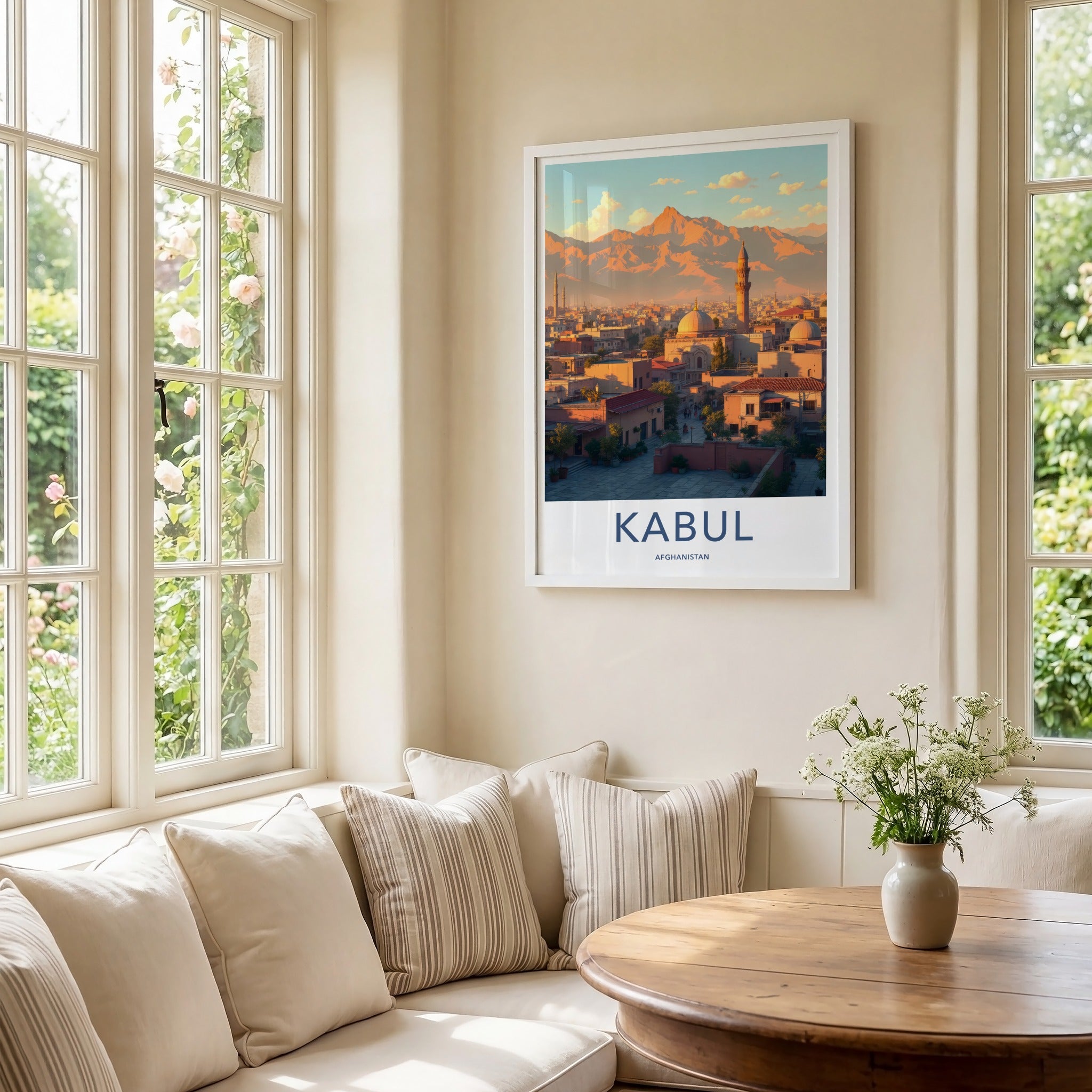 Kabul Poster - Afghanistan Wall Art - Warm Sunset Cityscape Home Decor