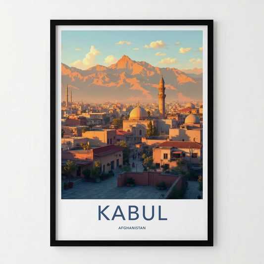 Kabul Poster - Afghanistan Wall Art - Warm Sunset Cityscape Home Decor