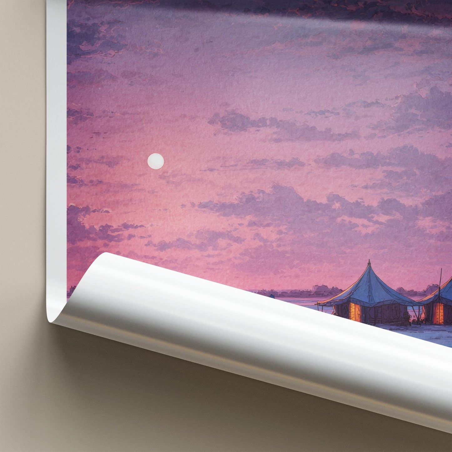 Kachchh Poster - India Travel Art - Gujarat Desert Tents Home Decor