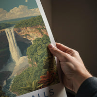 Kaieteur Falls Poster - Guyana Art Print - Majestic Jungle Waterfall Gift