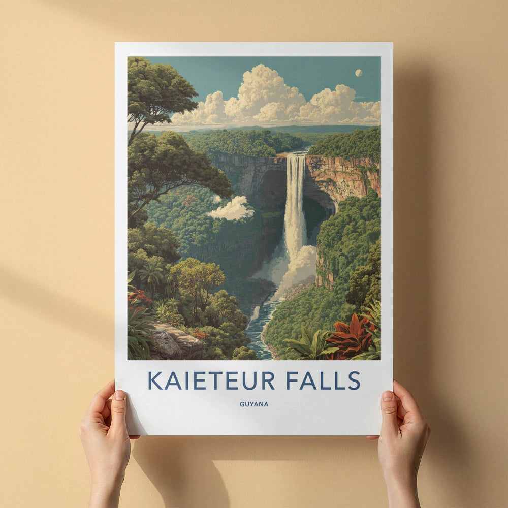 Kaieteur Falls Poster - Guyana Art Print - Majestic Jungle Waterfall Gift
