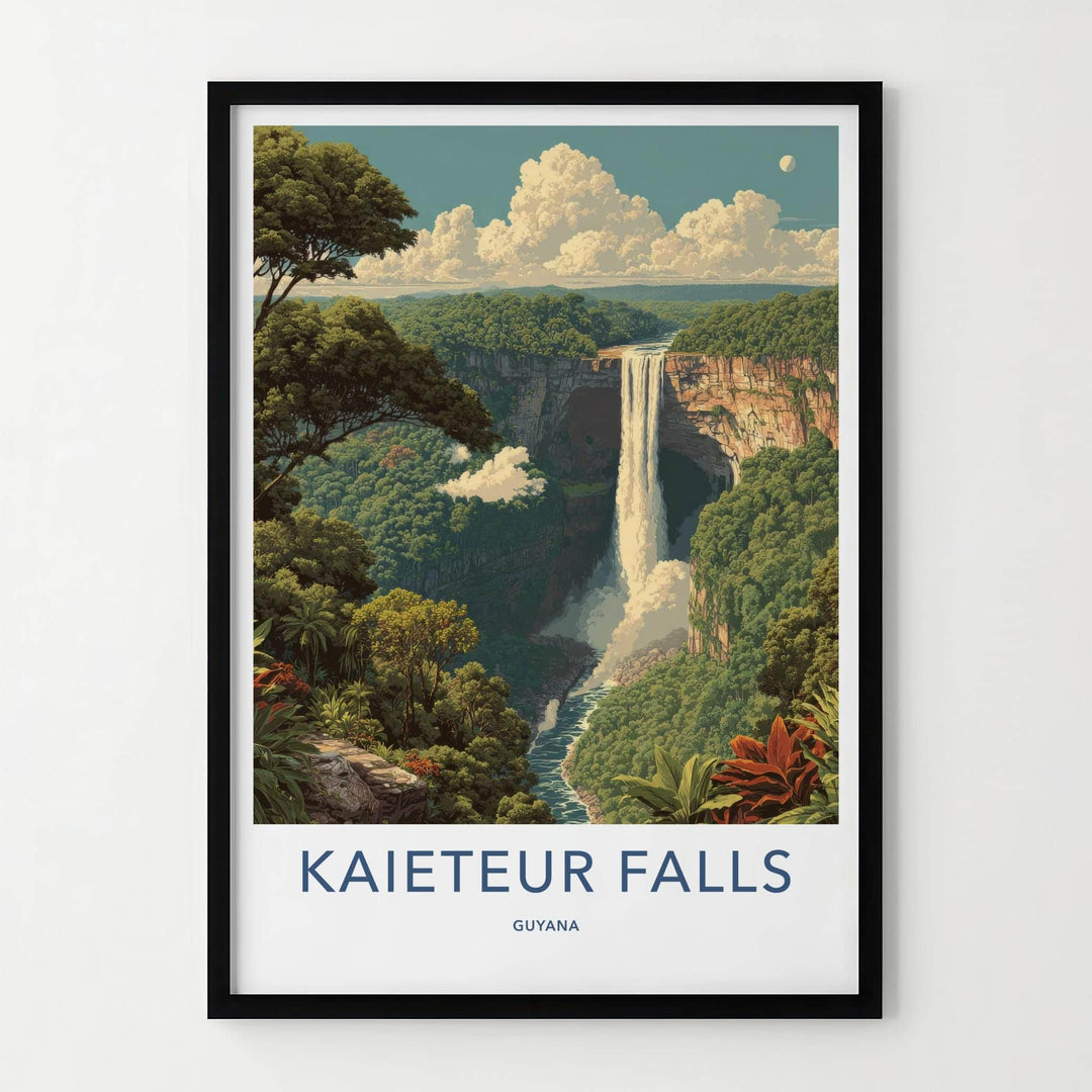 Kaieteur Falls Poster - Guyana Art Print - Majestic Jungle Waterfall Gift