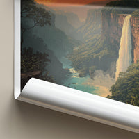 Kaieteur Falls Poster - Guyana Travel Art - Jungle Waterfall Sunset Home Decor