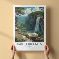 Kaieteur Falls Poster - Guyana Travel Art - Majestic Jungle Falls Home Decor