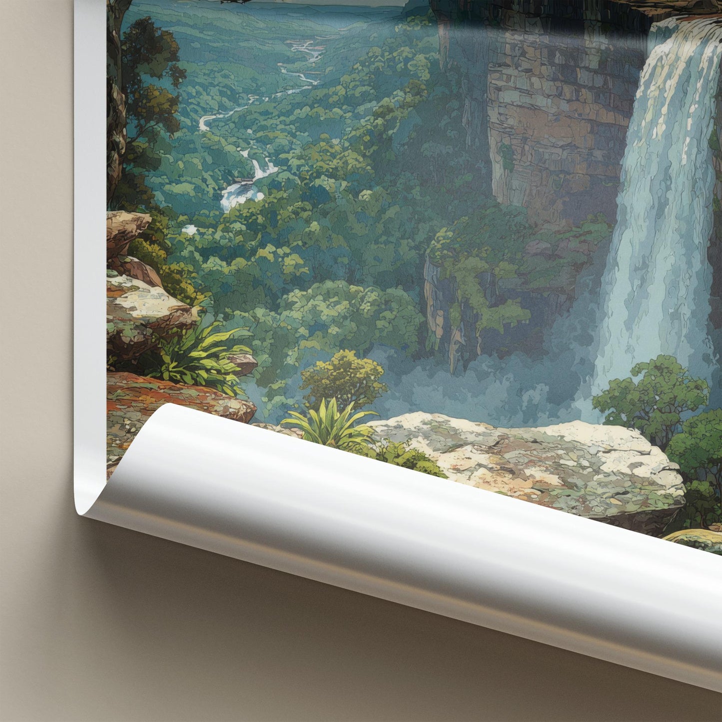 Kaieteur Falls Poster - Guyana Travel Art - Majestic Jungle Falls Home Decor