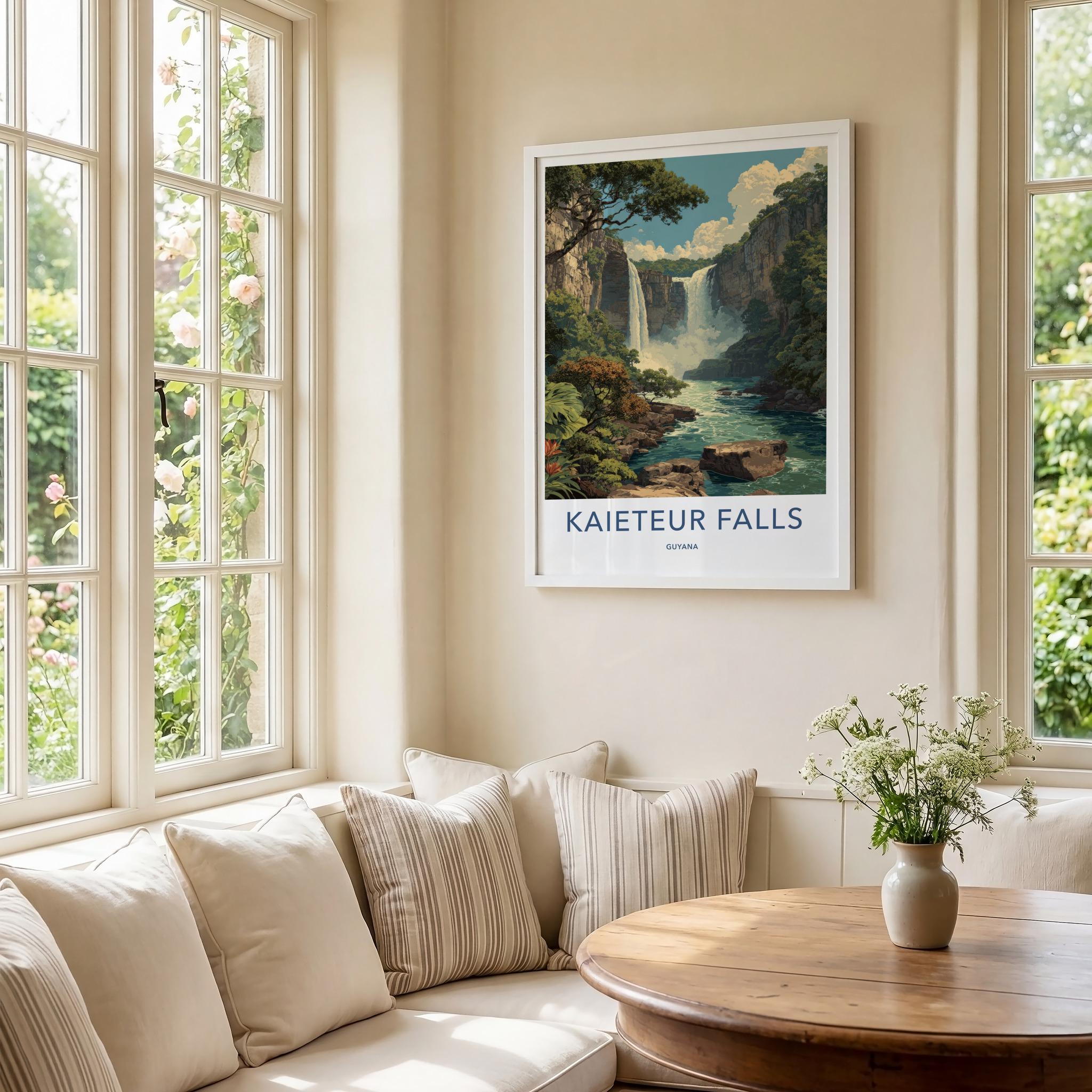 Kaieteur Falls Poster - Guyana Travel Art - Majestic Jungle Waterfall Home Decor