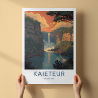 Kaieteur National Park Poster - Guyana Travel Art - Grand Waterfall Scene Home Decor