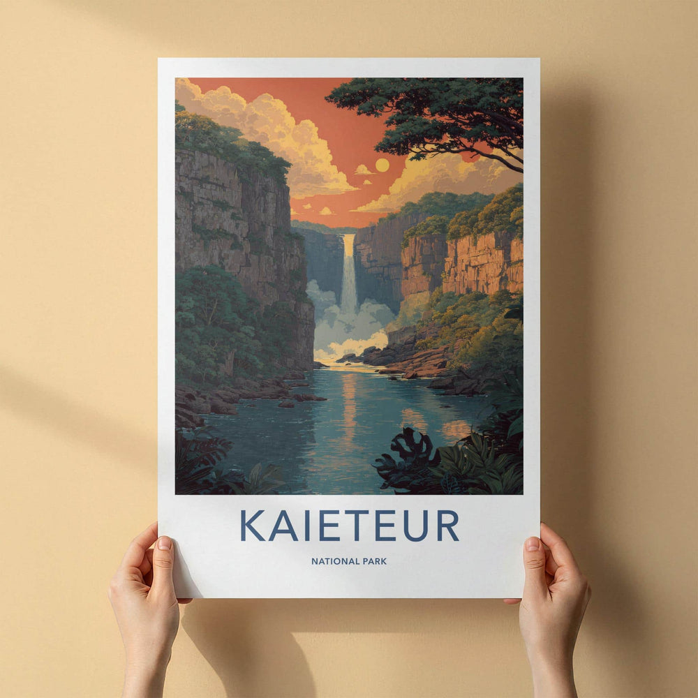 Kaieteur National Park Poster - Guyana Travel Art - Grand Waterfall Scene Home Decor