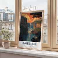Kaieteur National Park Poster - Guyana Travel Art - Grand Waterfall Scene Home Decor