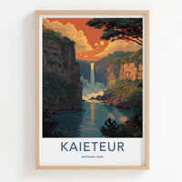 Kaieteur National Park Poster - Guyana Travel Art - Grand Waterfall Scene Home Decor