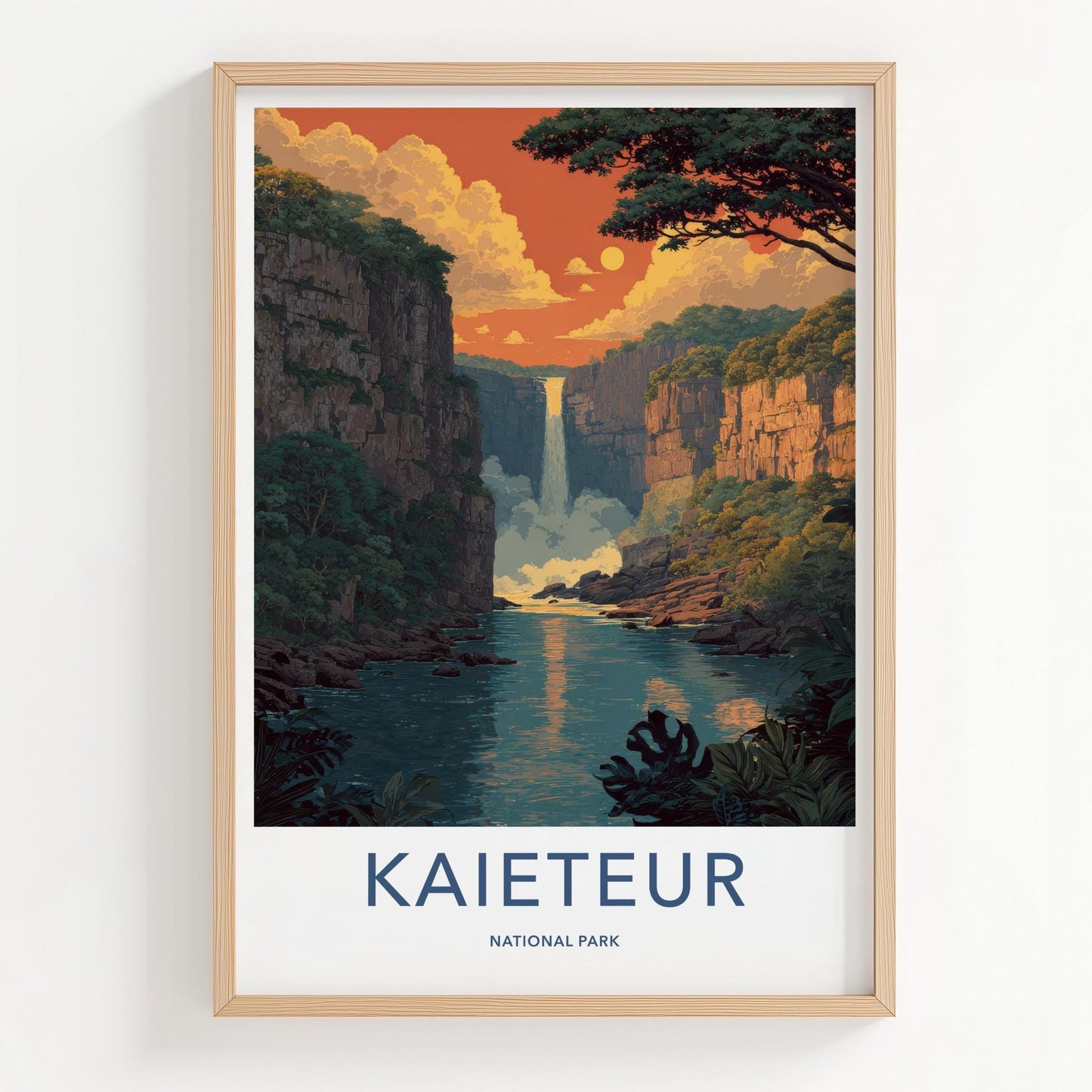 Kaieteur National Park Poster - Guyana Travel Art - Grand Waterfall Scene Home Decor
