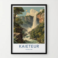 Kaieteur National Park Poster - Guyana Travel Art - Lush Cliffs Waterfall Home Decor