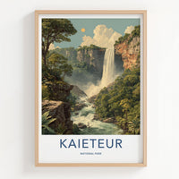 Kaieteur National Park Poster - Guyana Travel Art - Lush Cliffs Waterfall Home Decor