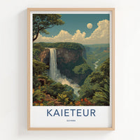 Kaieteur Poster - Guyana Wall Art - Moonlit Jungle Waterfall Home Decor