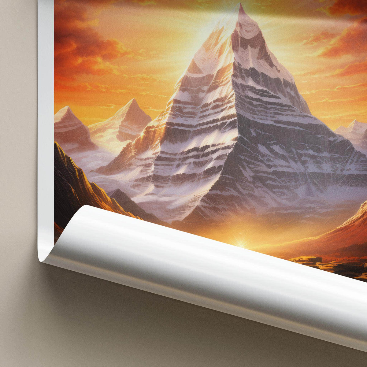 Kailash Poster - Himalaya Wall Art With Shiva Meditation And Snow